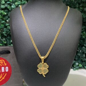 CORRENTE GRUMETE + PINGENTE TREVO