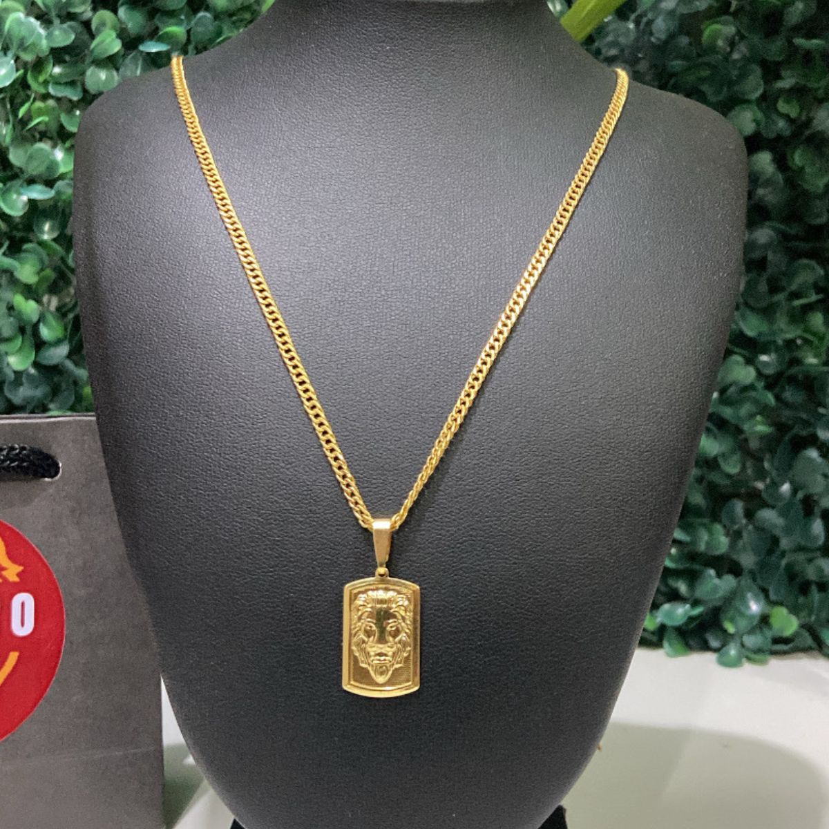 CORRENTE GRUMETE + PINGENTE LEÃO